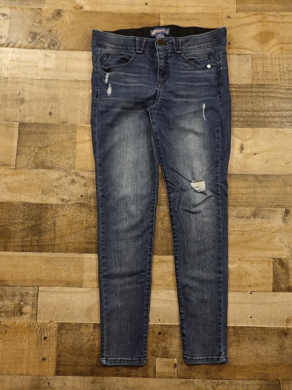 Democracy Ab Solution Skinny Jeans Women’s 10 Blue Distressed Stretch Denim